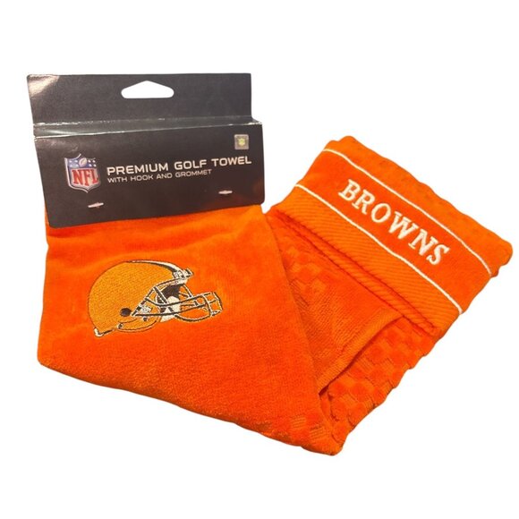 NFL CLEVELAND BROWNS Embroidered Golf Towel Helmet Logo Football Sports Fan NEW - Picture 9 of 10